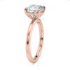 14k rose gold floating basket cushion cut solitaire engagement ring with cushion shape diamond