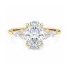 18k yellow gold lab oval engagement ring with marquise & round cluster with oval shape diamond