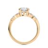 18k yellow gold lab oval engagement ring with marquise & round cluster with oval shape diamond
