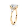 18k yellow gold lab oval engagement ring with marquise & round cluster with oval shape diamond