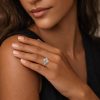 18k yellow gold lab oval engagement ring with marquise & round cluster with oval shape diamond