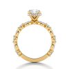 18k yellow gold hidden halo with alternating marquise & round diamonds engagement ring with oval shape diamond