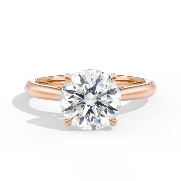 14K Rose Gold Tapered Cathedral Solitaire with Open Gallery