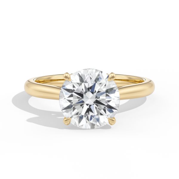 14K Yellow Gold Tapered Cathedral Solitaire with Open Gallery